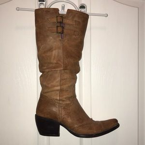 🥾 Brown Leather Cowboy Boots WB24